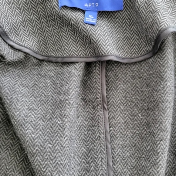 💕 Apt 9 Blazer Houndstooth Plaid charcoal gray black - Picture 8 of 10